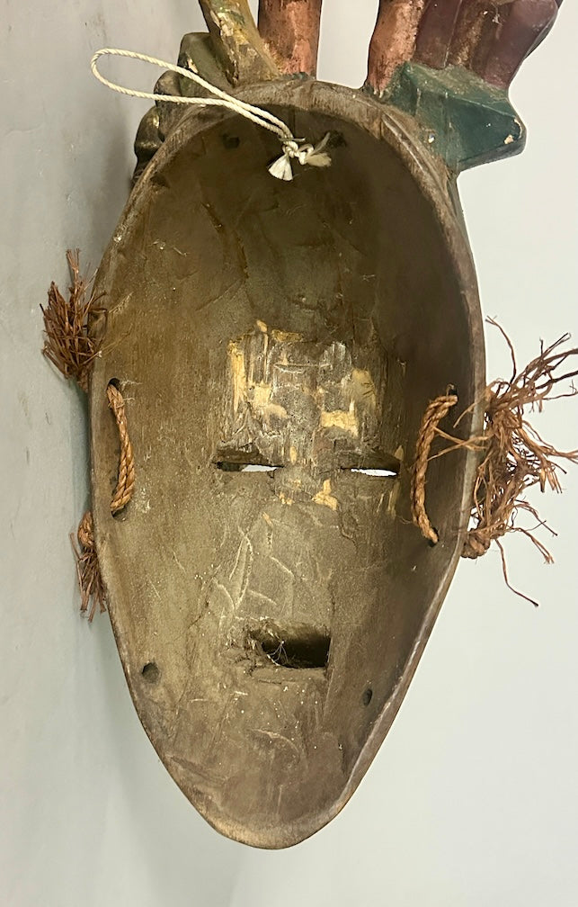 Guro Green Face Man with Snakes Mask - Ivory Coast