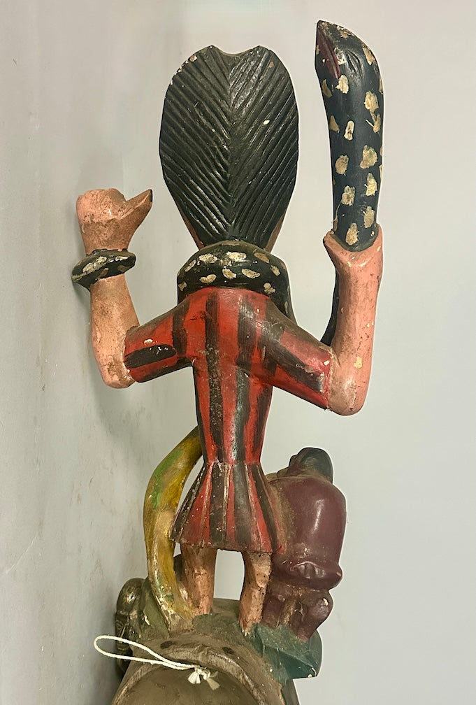 Guro Green Face Man with Snakes Mask - Ivory Coast