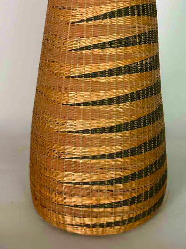 Tutsi Decor Very Detailed Weave Tall Slender Basket - Rwanda