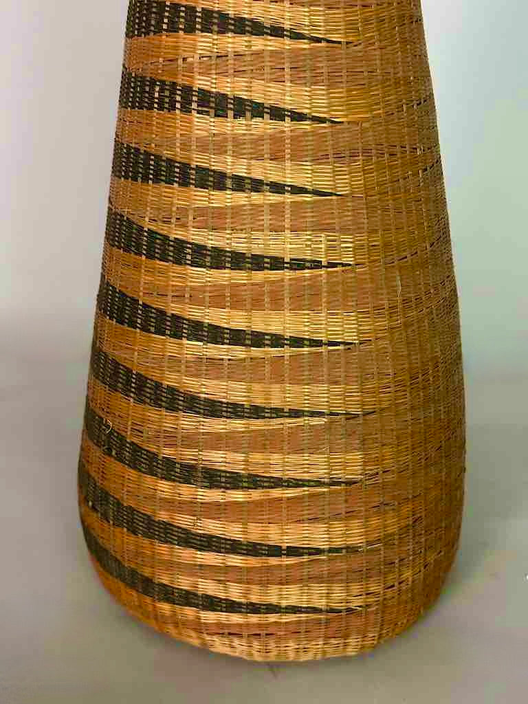 Tutsi Decor Very Detailed Weave Tall Slender Basket - Rwanda