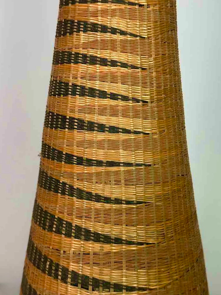 Tutsi Decor Very Detailed Weave Tall Slender Basket - Rwanda