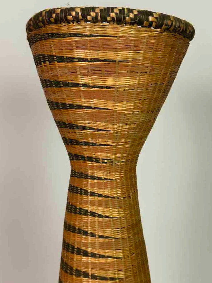 Tutsi Decor Very Detailed Weave Tall Slender Basket - Rwanda