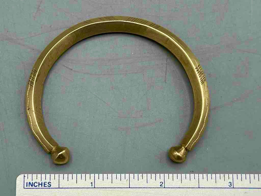 Tuareg Etched Solid Brass Bracelet - 2 Versions