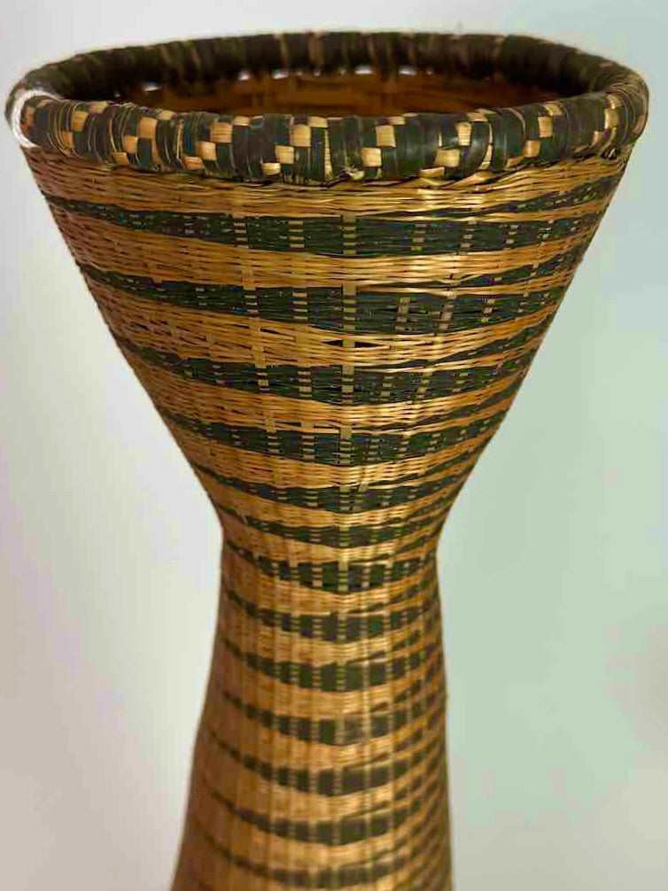 Tutsi Decor Very Detailed Weave Tall Slender Basket - Rwanda