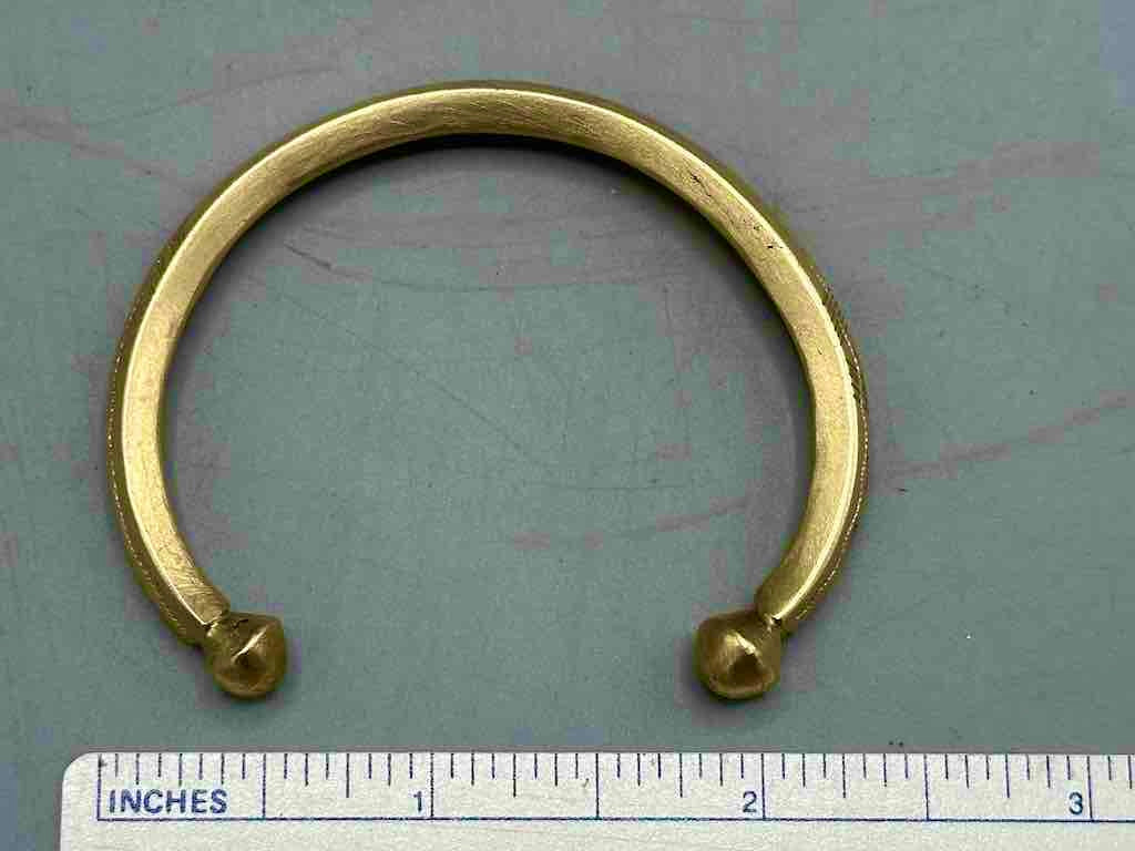 Tuareg Etched Solid Brass Bracelet - 2 Versions