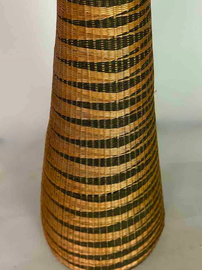 Tutsi Decor Very Detailed Weave Tall Slender Basket - Rwanda