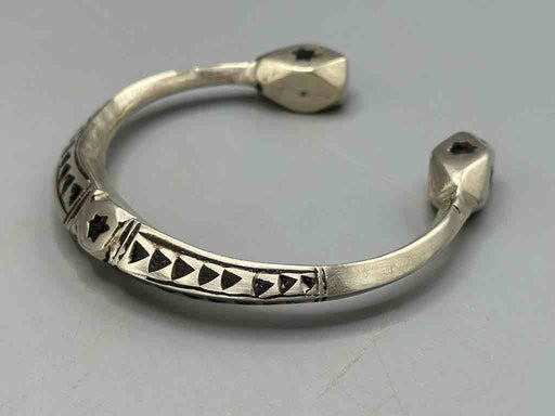 Heavy Tuareg Coin Silver Inlaid Bracelet