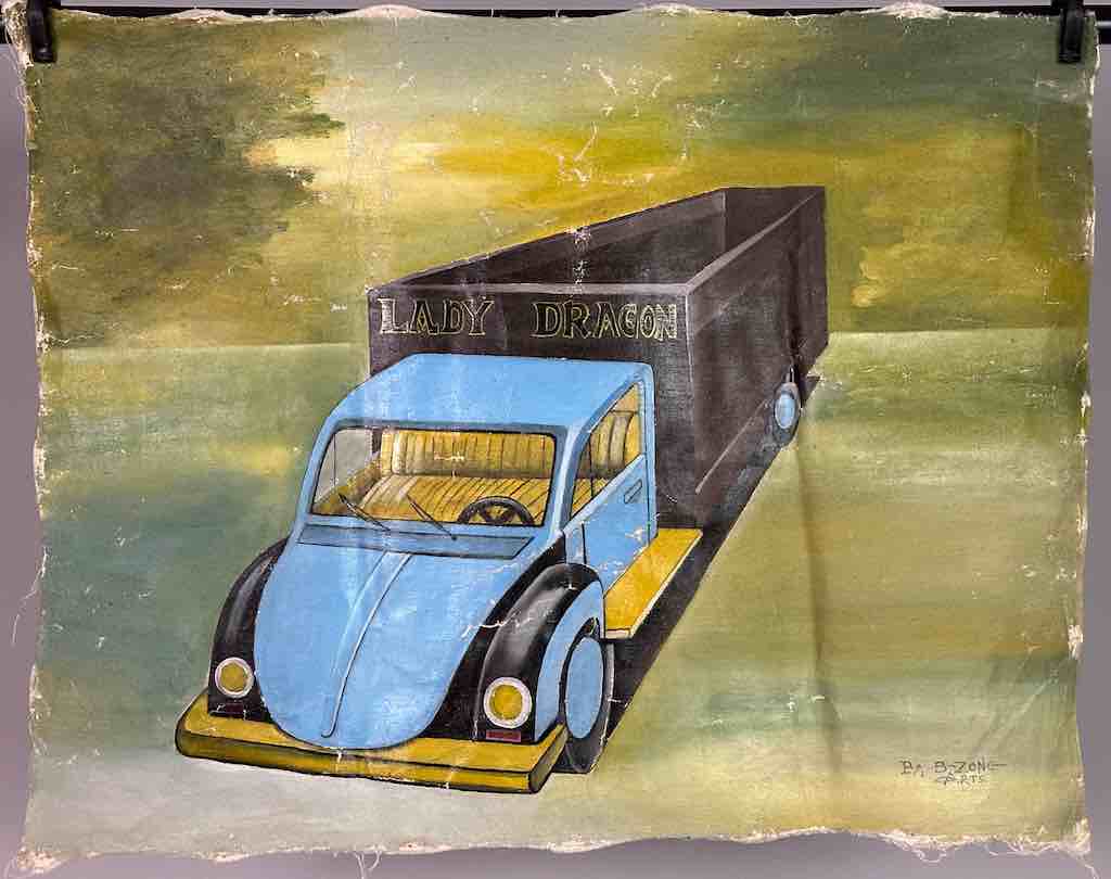 Truck | Contemporary African Painting on Canvas Frameable Art | 24 x 19"