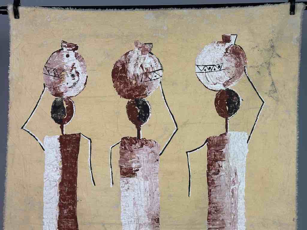 3 Stylized Women | Contemporary African Painting on Canvas Frameable Art | 30 x 43"