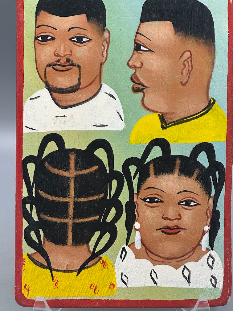 Original Small Beauty Salon Sign Painting on Wood from Benin