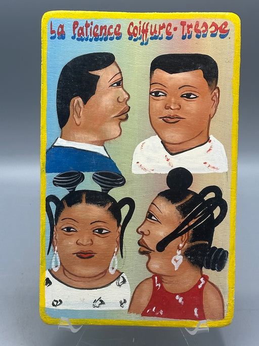 Original Small Beauty Salon Sign Painting on Wood from Benin