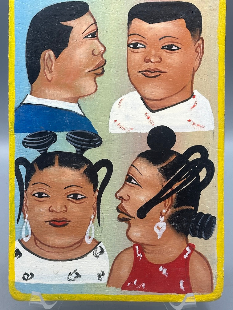 Original Small Beauty Salon Sign Painting on Wood from Benin