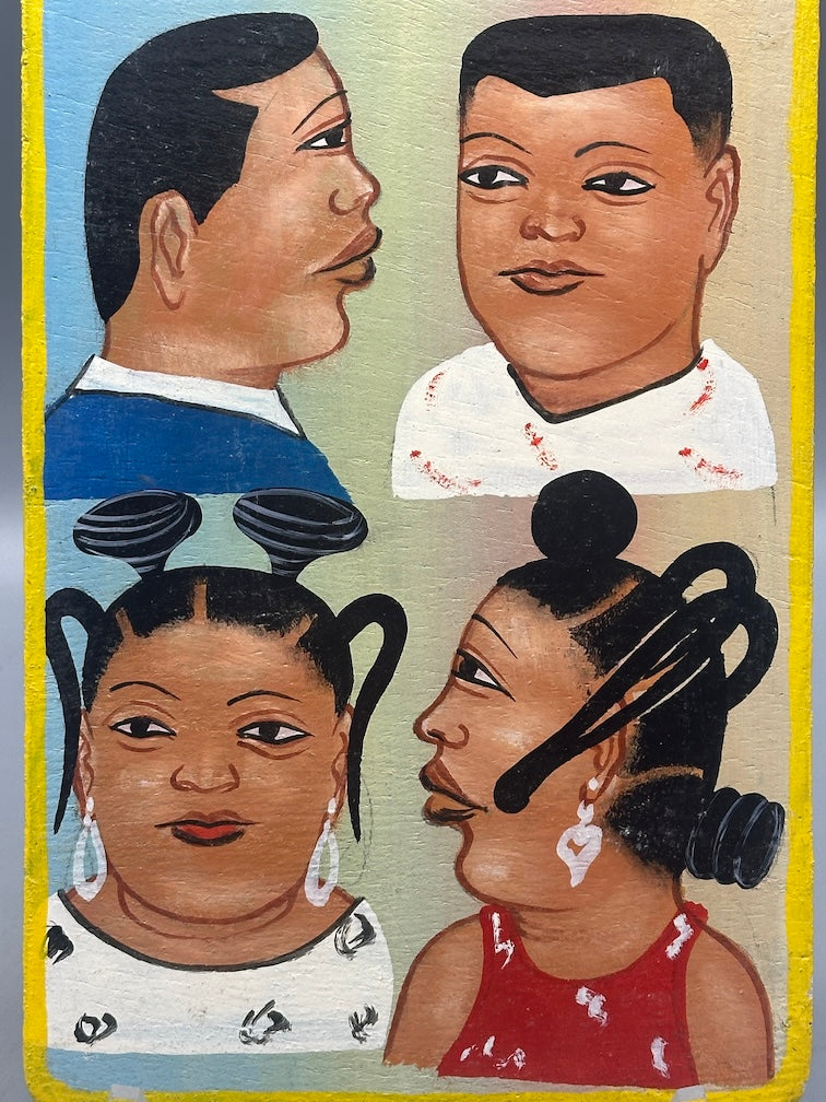 Original Small Beauty Salon Sign Painting on Wood from Benin