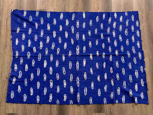 XL Blue Tie-Dyed Mali African Cotton Textile | 80 x 58"