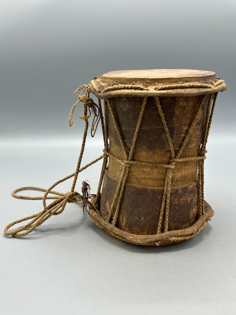 Vintage Small 2-head African Hand Drum - Mali