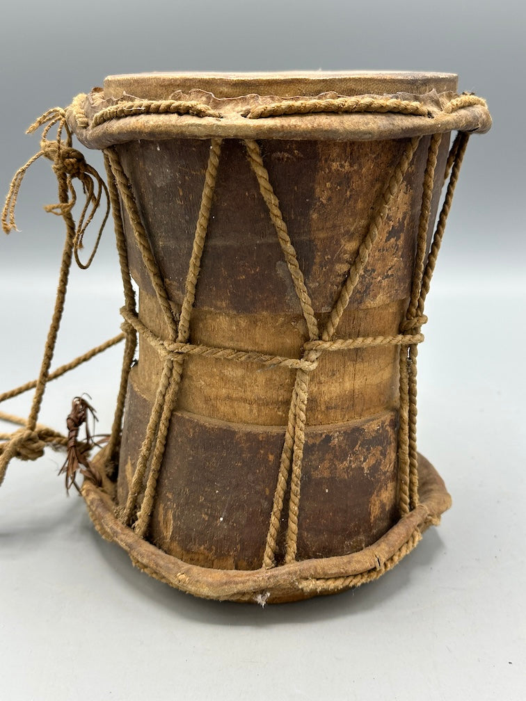 Vintage Small 2-head African Hand Drum - Mali