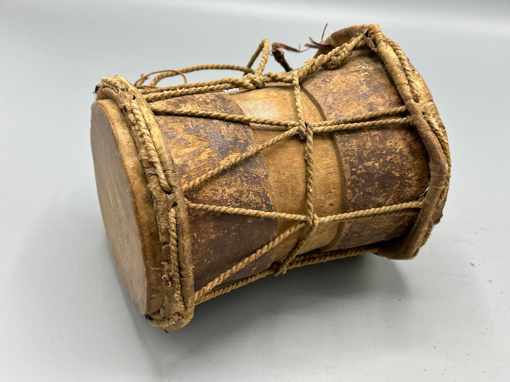 Vintage Small 2-head African Hand Drum - Mali