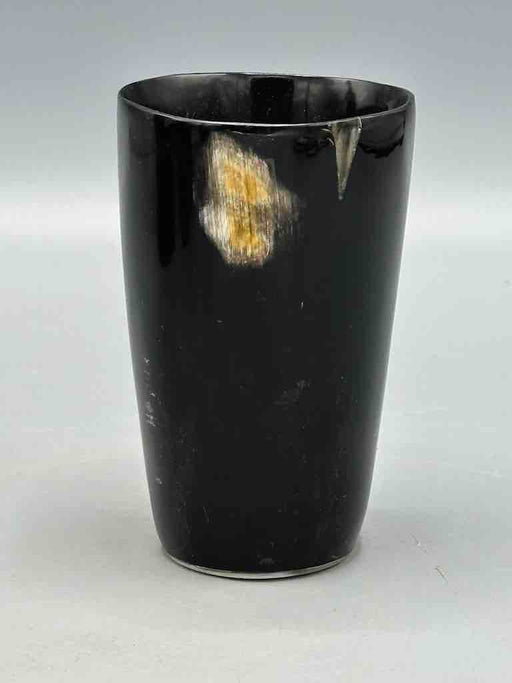 Black, White, Brown Small Ankole Cattle Horn Cup - Uganda