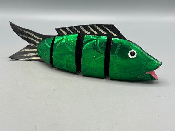 Vietnamese Wooden Fish Articulated Puppet Sculpture