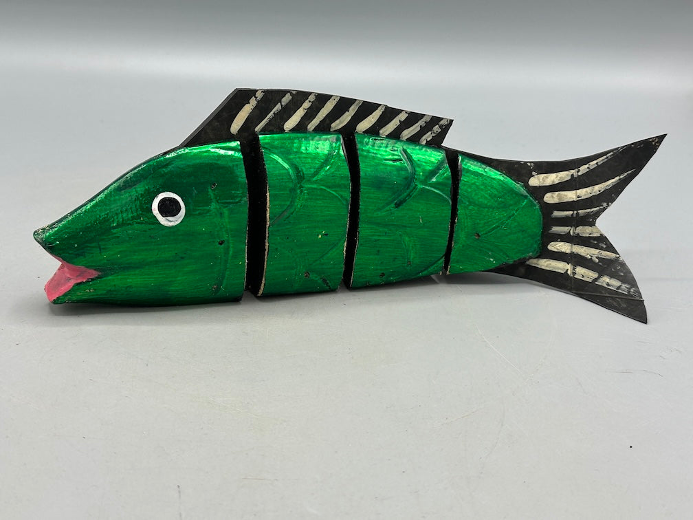 Vietnamese Wooden Fish Articulated Puppet Sculpture