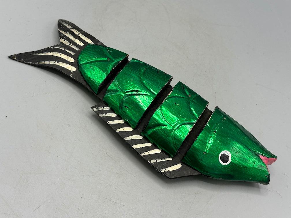 Vietnamese Wooden Fish Articulated Puppet Sculpture