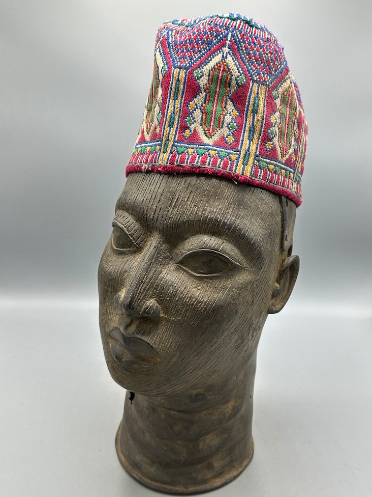 Unique Vintage Handwoven Cotton African Kufi Men's or Women's Hat