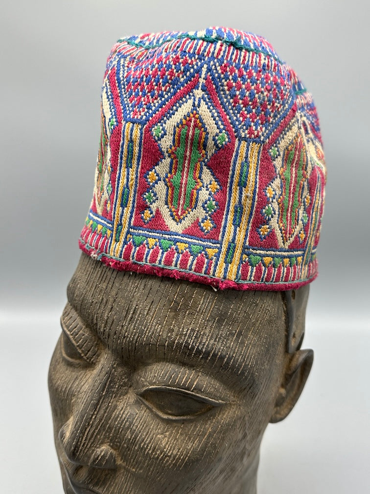 Unique Vintage Handwoven Cotton African Kufi Men's or Women's Hat