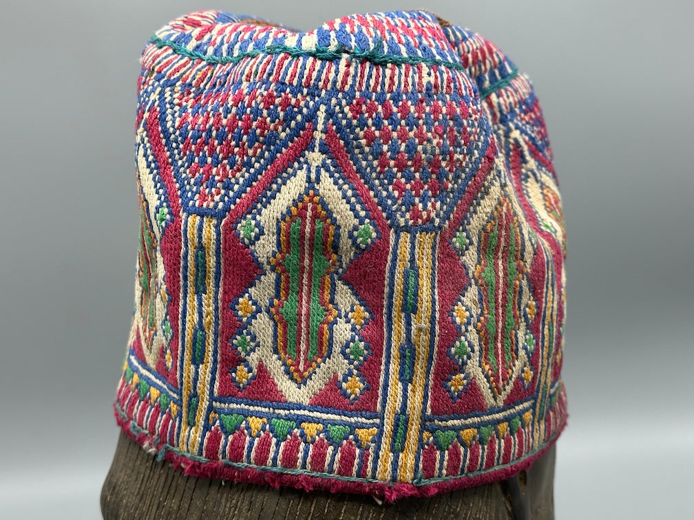 Unique Vintage Handwoven Cotton African Kufi Men's or Women's Hat