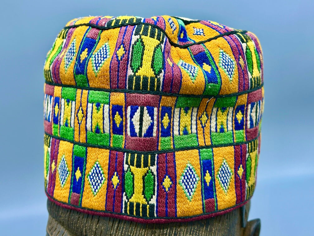 Unique Vintage Handwoven Cotton African Kufi Men's or Women's Hat