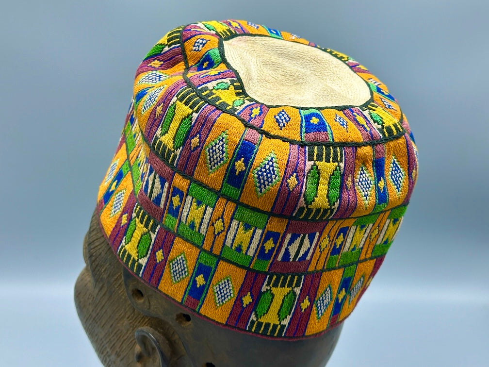 Unique Vintage Handwoven Cotton African Kufi Men's or Women's Hat