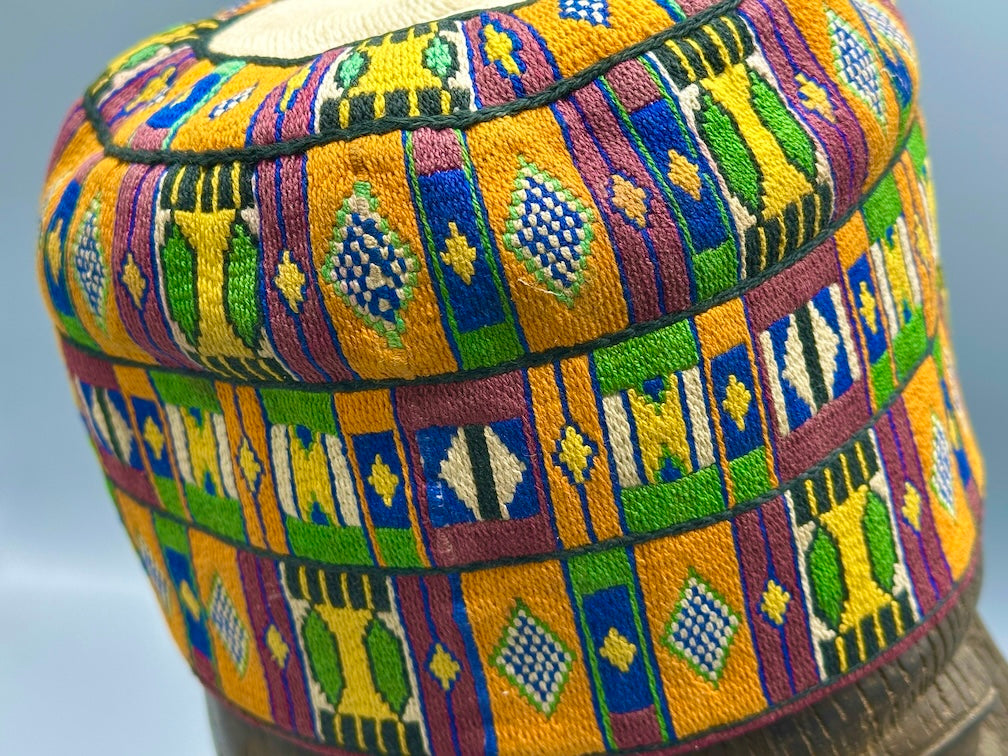 Unique Vintage Handwoven Cotton African Kufi Men's or Women's Hat