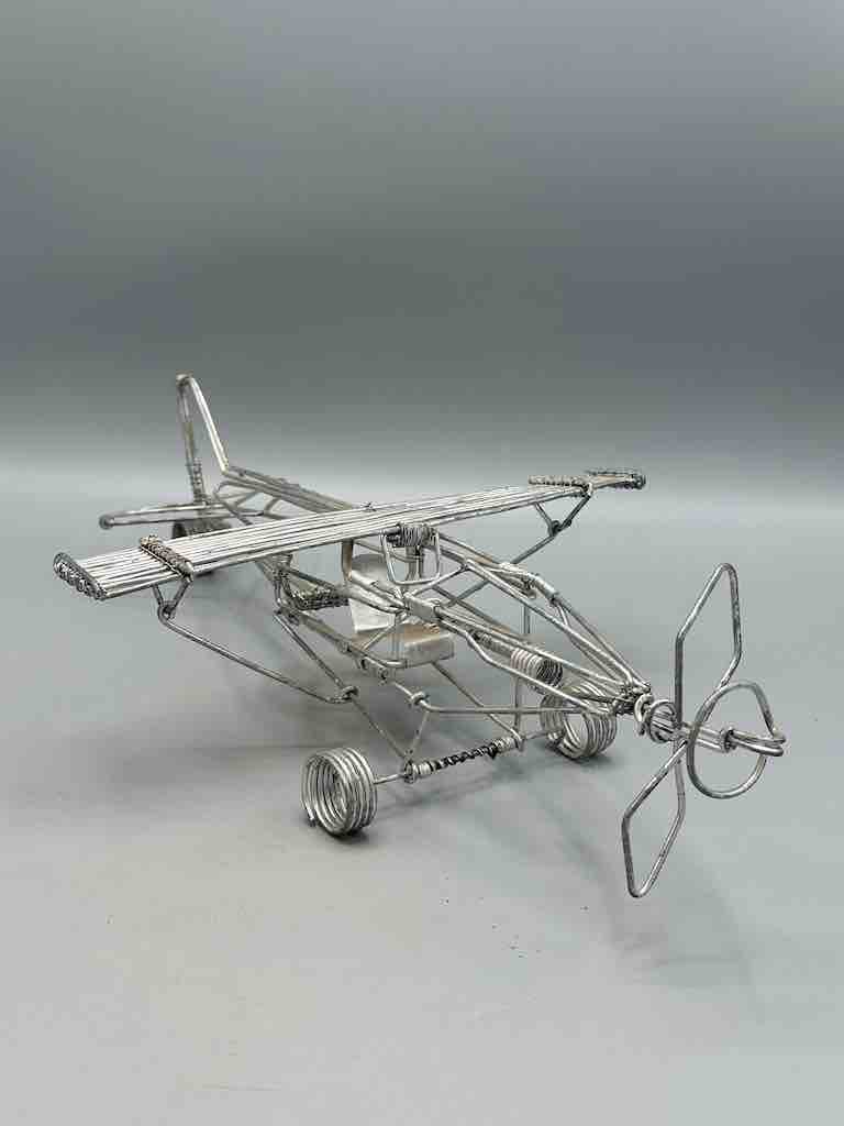 Large African Recycled Wire Toy Single Propellor Airplane - Niger