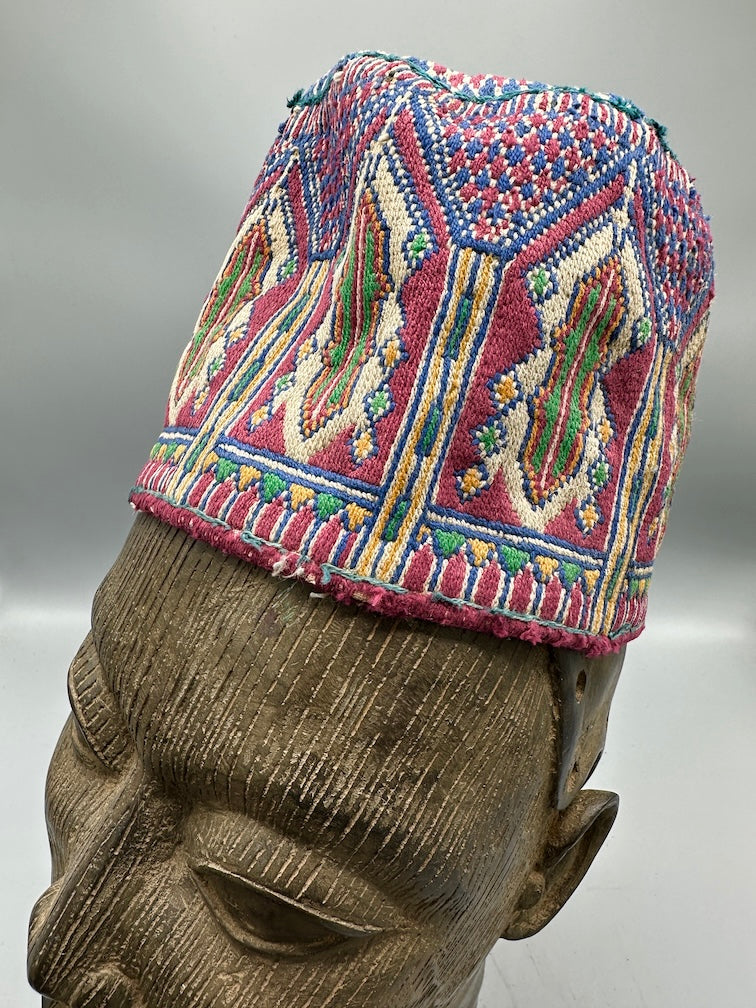 Unique Vintage Handwoven Cotton African Kufi Men's or Women's Hat