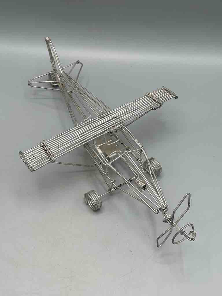 Large African Recycled Wire Toy Single Propellor Airplane - Niger