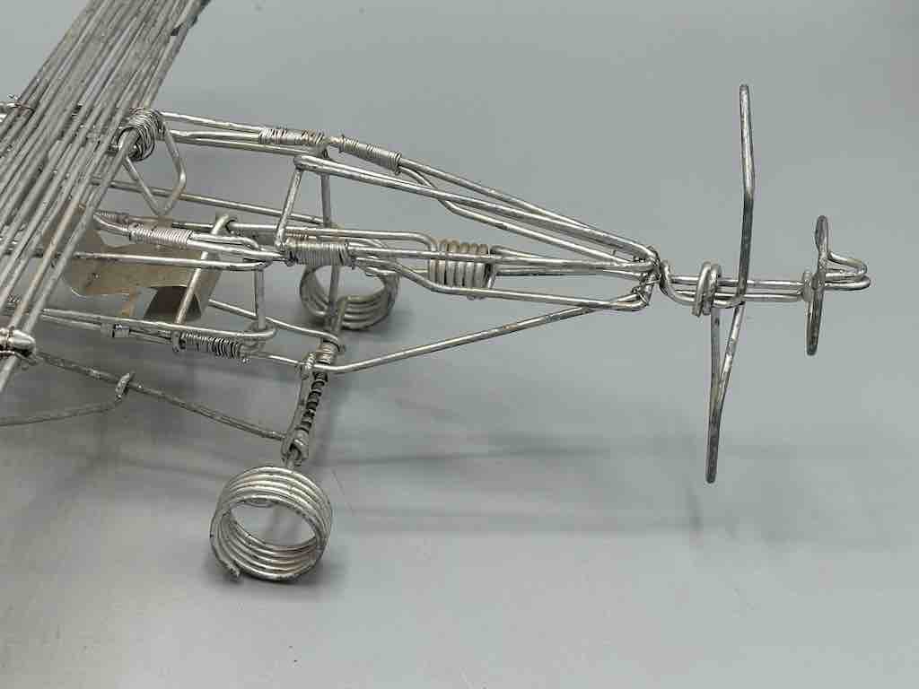 Large African Recycled Wire Toy Single Propellor Airplane - Niger