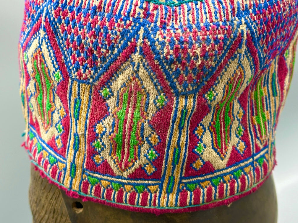 Unique Vintage Handwoven Cotton African Kufi Men's or Women's Hat