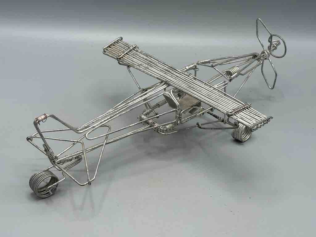 Large African Recycled Wire Toy Single Propellor Airplane - Niger