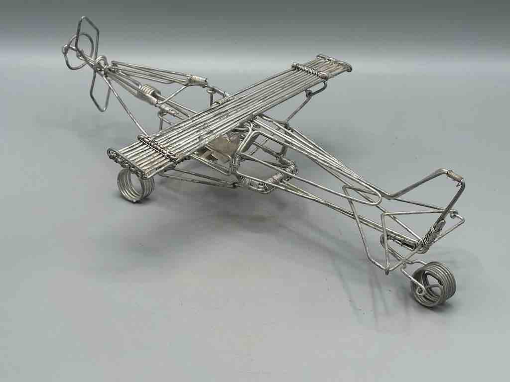 Large African Recycled Wire Toy Single Propellor Airplane - Niger