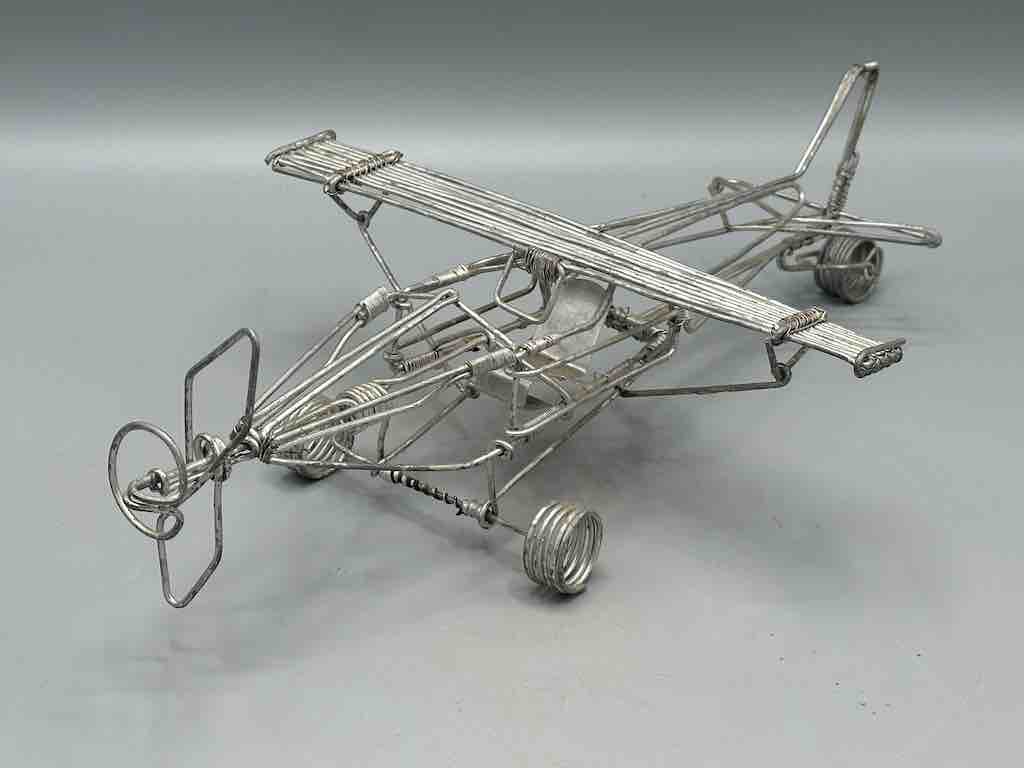 Large African Recycled Wire Toy Single Propellor Airplane - Niger