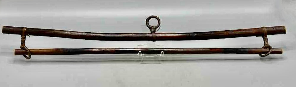 Bamboo Textile Hanger for 16" Wide Tapestry - Pagoda Style with Detachable Lower Bar