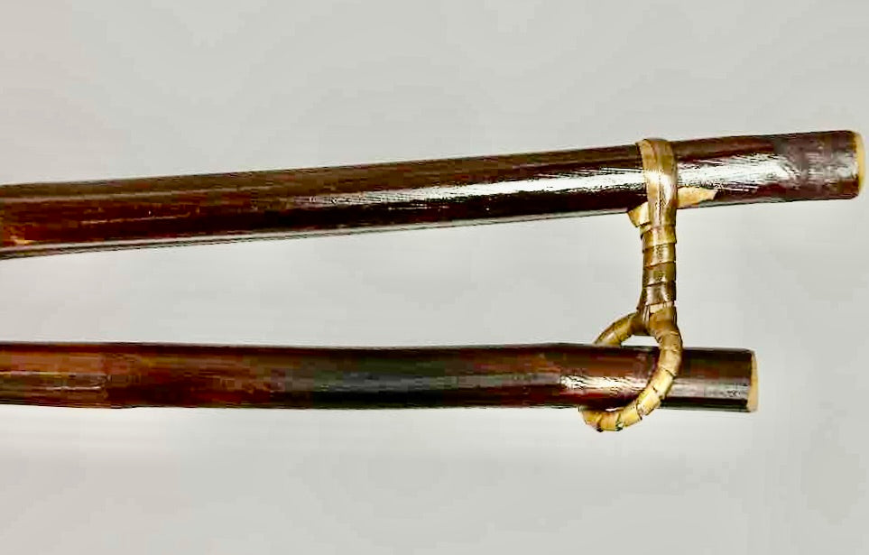 Bamboo Textile Hanger for 20" Wide Tapestry - Pagoda Style with Detachable Lower Bar