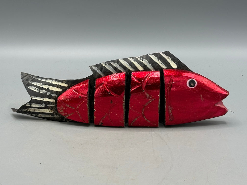 Vietnamese Wooden Fish Articulated Puppet Sculpture