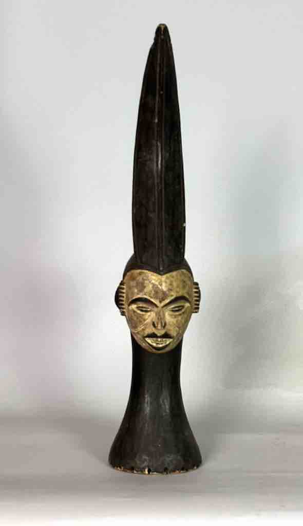 Vintage Igbo Janus Heads Dance Crest Statue | 24" - Nigeria