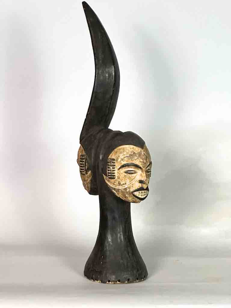 Vintage Igbo Janus Heads Dance Crest Statue | 24" - Nigeria