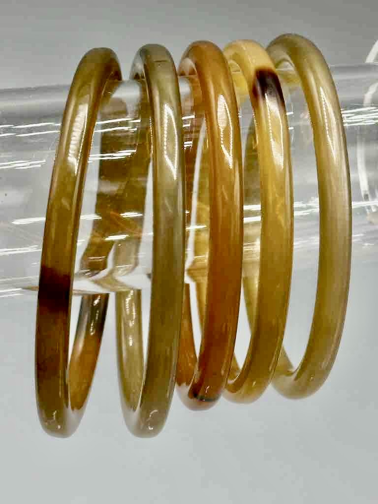 Thicker African cow horn bangle, 5 shades