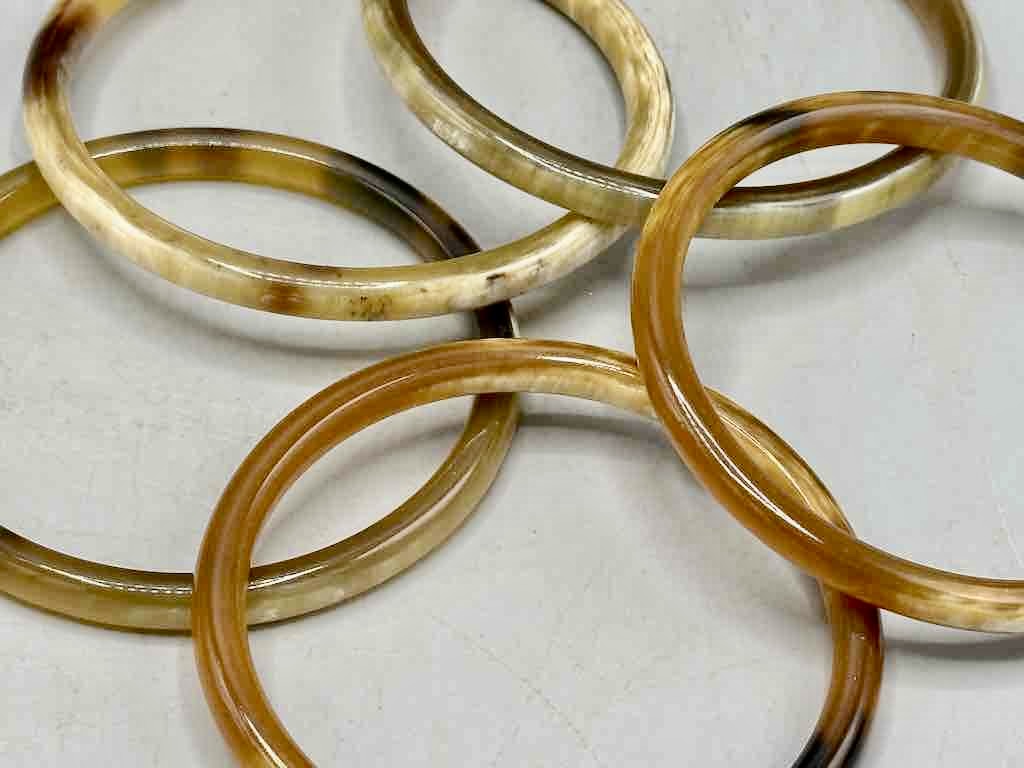 Thicker African cow horn bangle, 5 shades