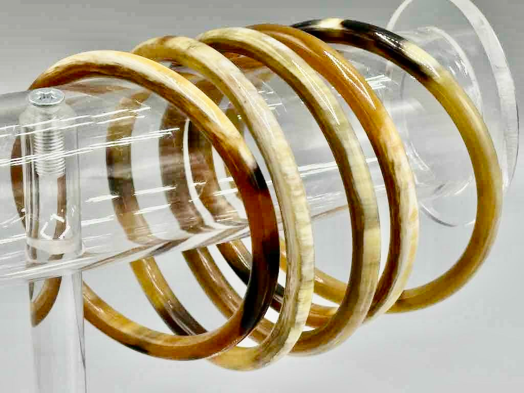 Thicker African cow horn bangle, 5 shades