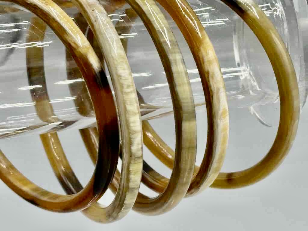 Thicker African cow horn bangle, 5 shades