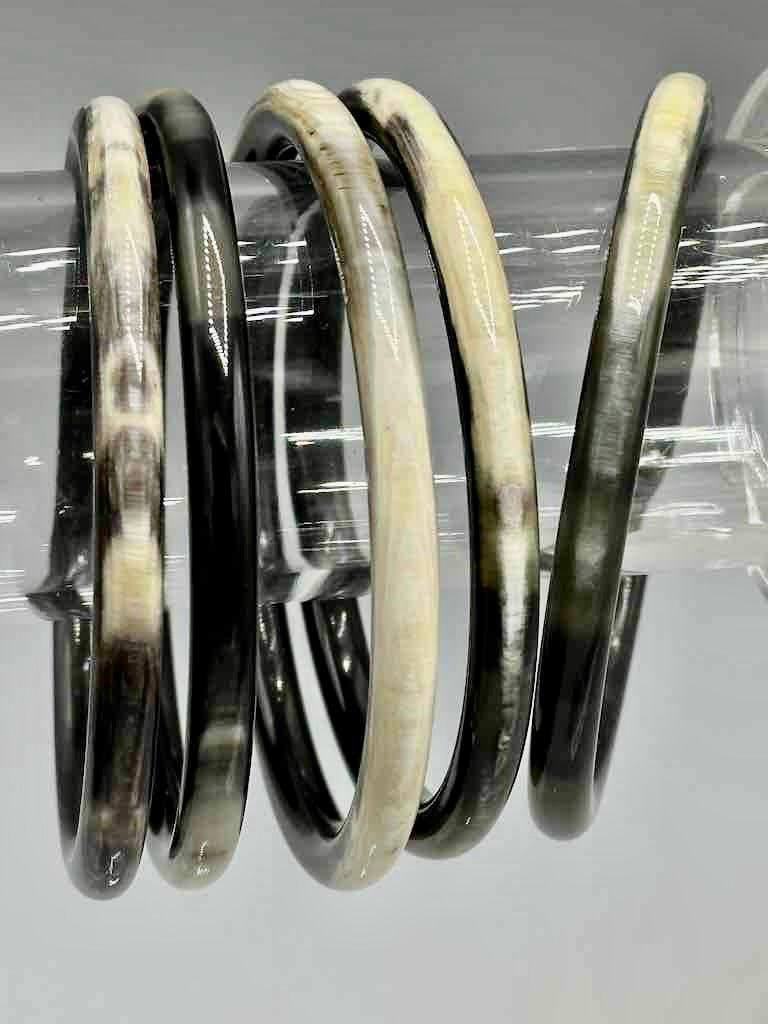 Thicker African cow horn bangle, 5 shades