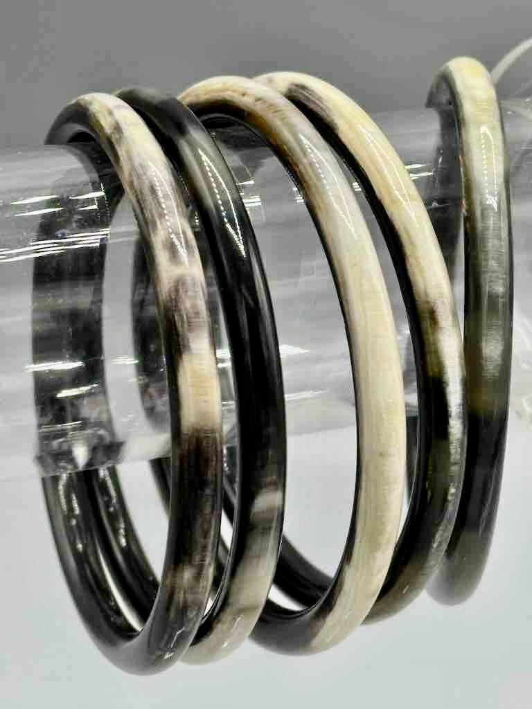 Thicker African cow horn bangle, 5 shades